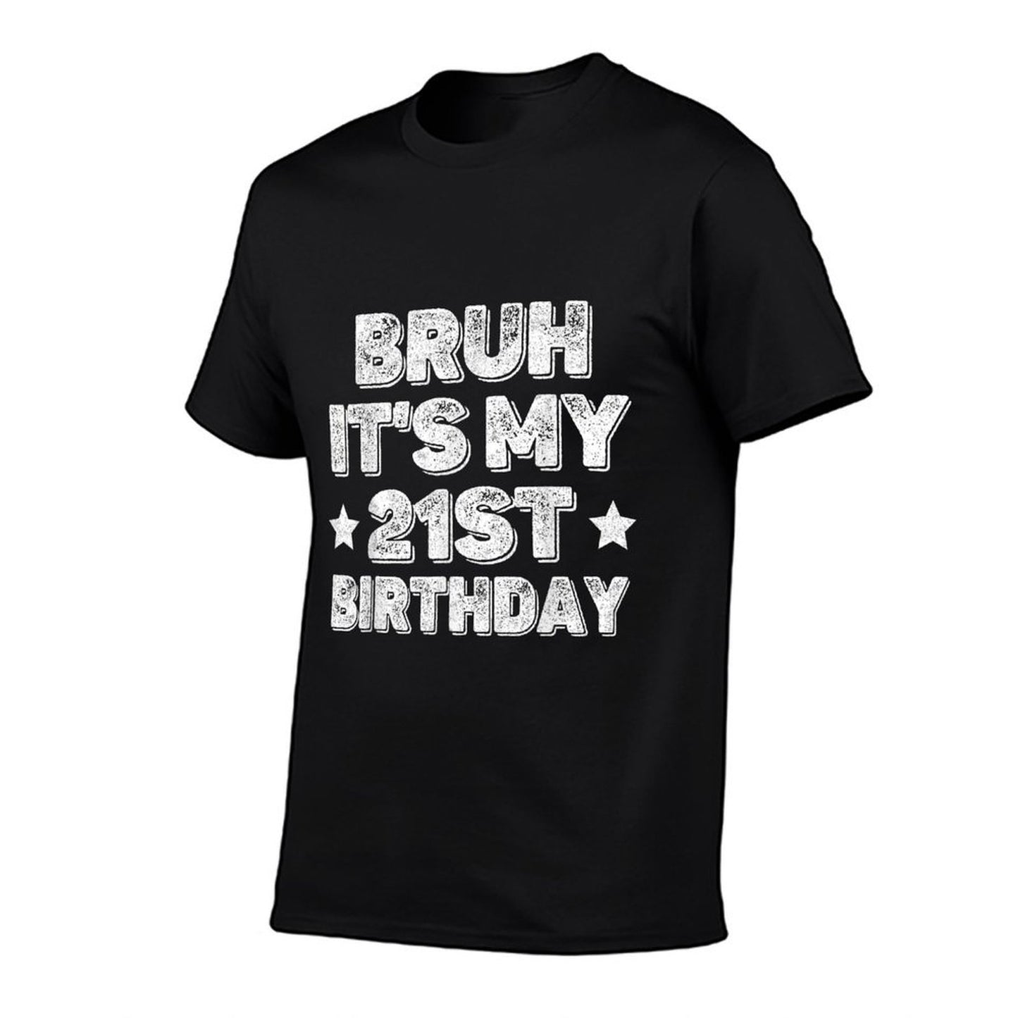Bruh It's My 21st Birthday Vintage 2003 21st Birthday  Ribbed Collar T-Shirt