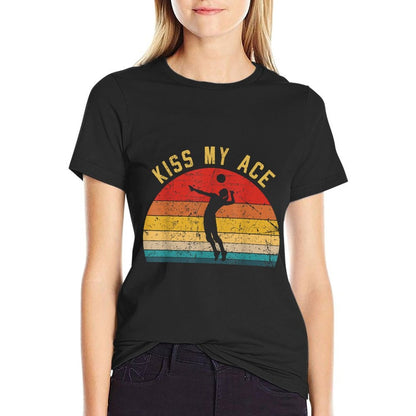 Volleyball Kiss My Ace Volleyball-Player Coach Gift Idea  Summer-ready Fabric T-Shirt