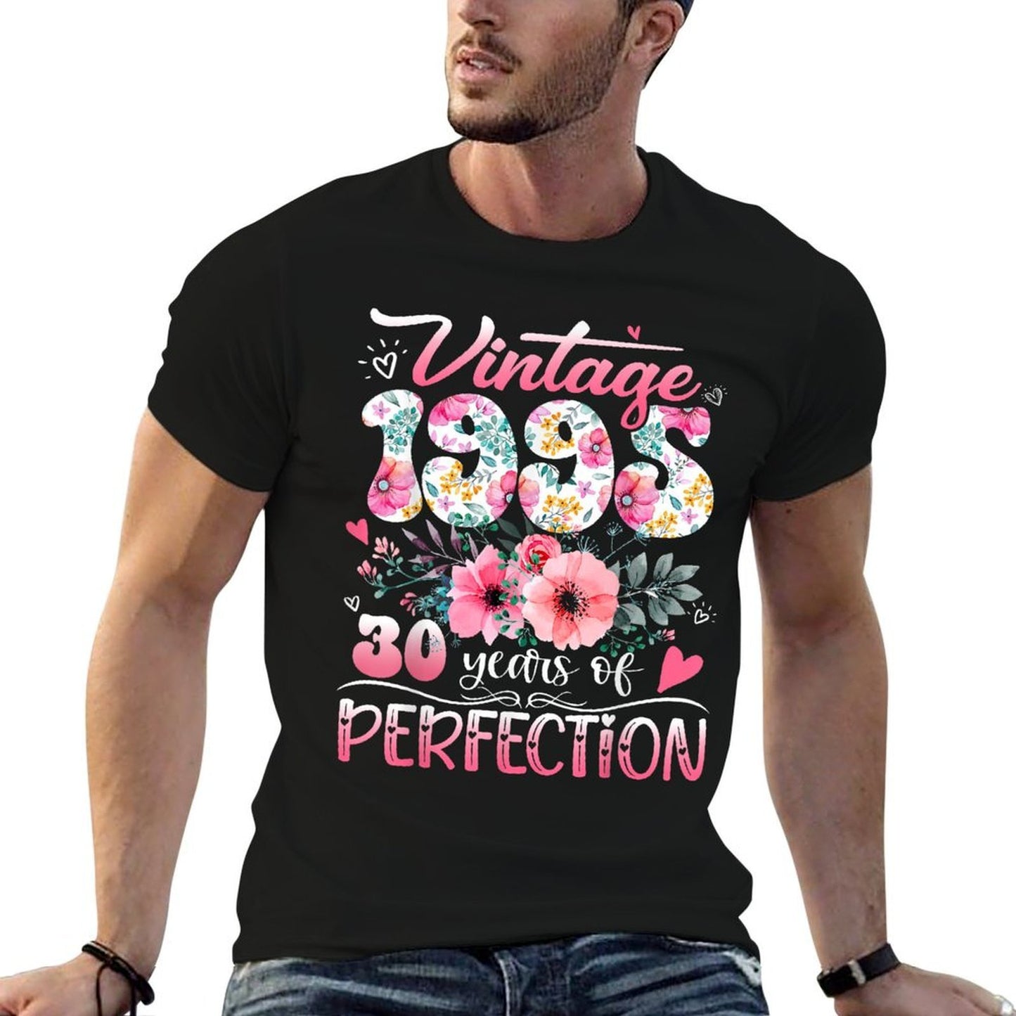 Vintage 1995 Floral 30 Years Of Perfection 30th B-day Party  Affordable Price T-Shirt