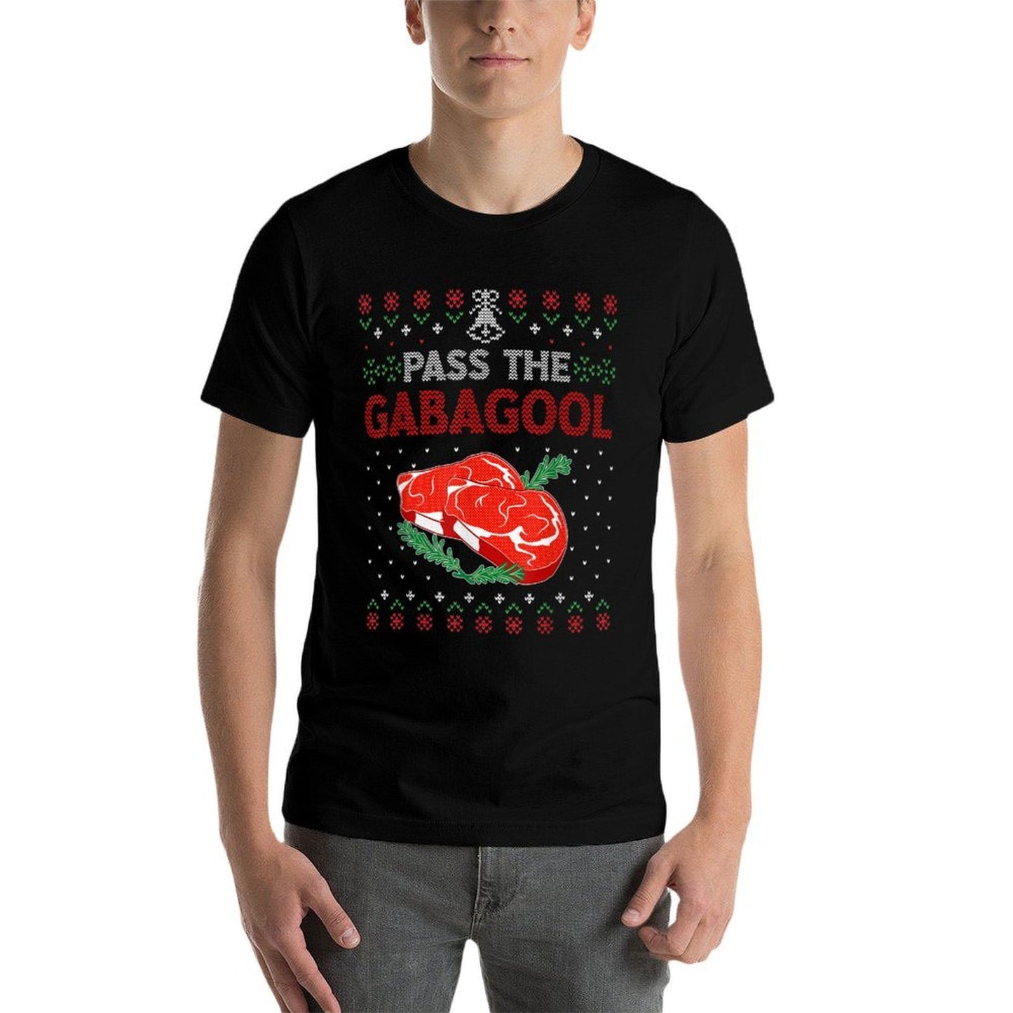 Pass The Gabagool Tacky Ugly Christmas Sweater For Men Women  Vintage-inspired T-Shirt