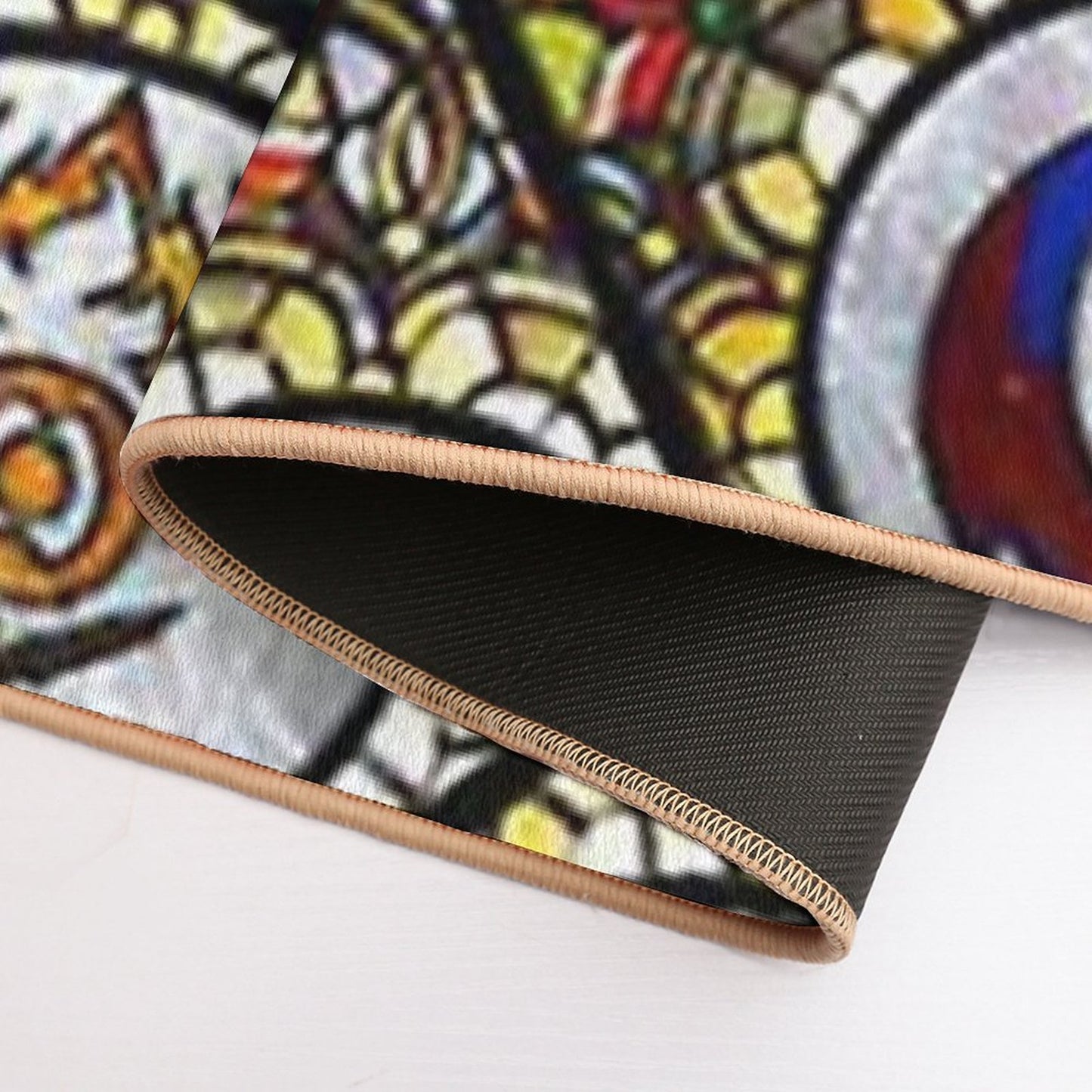 Vintage MTG Stained Glass Art  Dirt-Trapping Bath Mat