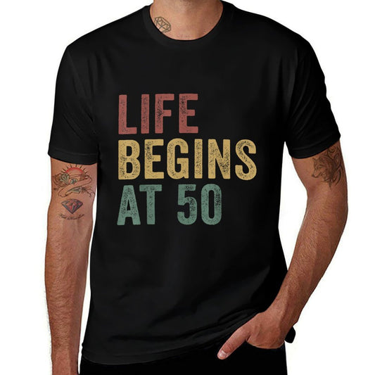 Life Begins At 50 Funny 50th Birthday  Soft T-Shirt