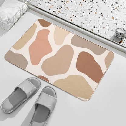Neutral Abstract Shapes WormTtoned Pattern  Toxin-Free Bath Mat