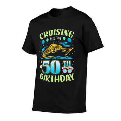 Cruising Into My 50 Year Old Birthday Crew 50th Cruise Premium  Polyester Blend T-Shirt