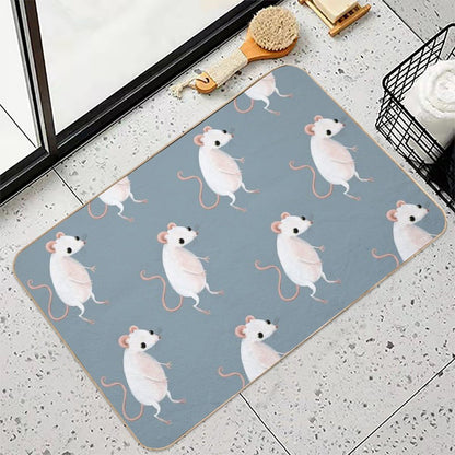 Cute Little White Mouse  Versatile Bath Mat