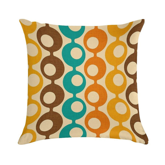 Mid-Century MOD Circles Pattern Soft Durable Construction Throw Pillow