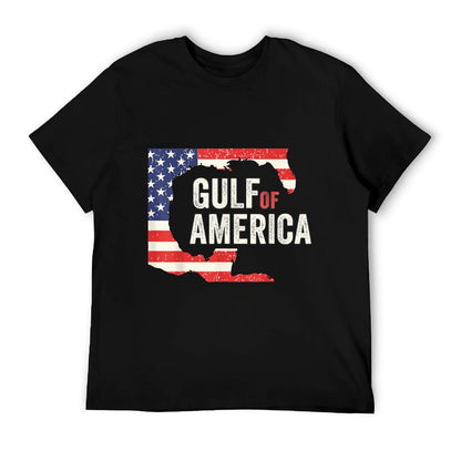 Gulf of USA America Funny Gulf of Mexico USA Flag Map July 4 Oversized Silhouette T-Shirt
