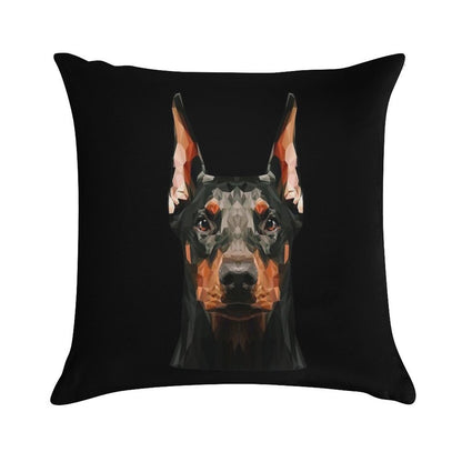 Doberman Low Poly Soft Luxury Feel Throw Pillow