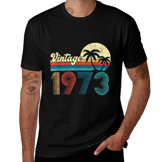 50 Year Old Gifts Men Women Vintage 1973 50th Birthday Retro  High-quality Stitching T-Shirt