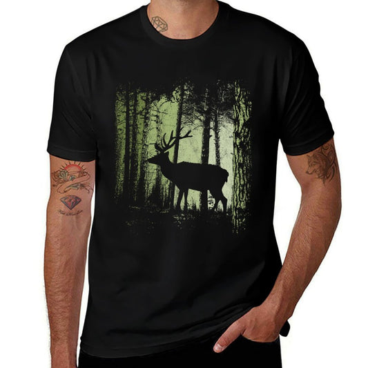 Twilight Forest Wildlife Deer Stag Silhouette  Vintage-inspired T-Shirt