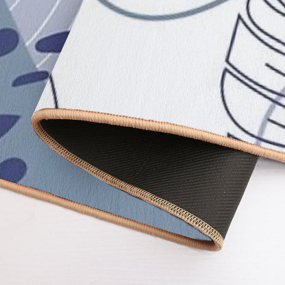 Muted Tropical Art  Repositionable Bath Mat