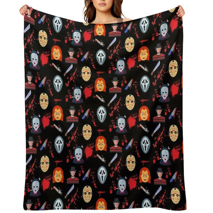 Legends Of Horror - Slasher Edition Wrinkle-free Throw Blanket