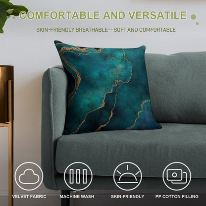 Golden Gemstone Glamour Mineral Soft Ultra-Soft Texture Throw Pillow