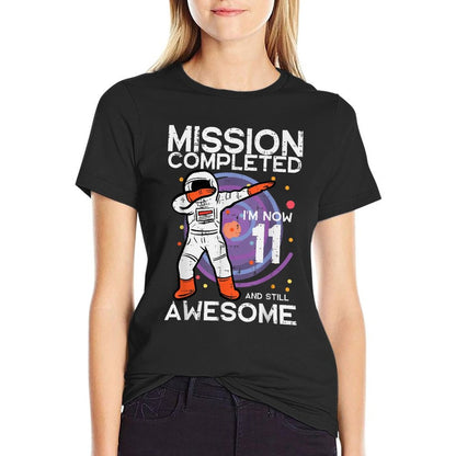 11th Birthday Astronaut Dab Mission Completed 11 Bday Boys  Relaxed-fit T-Shirt