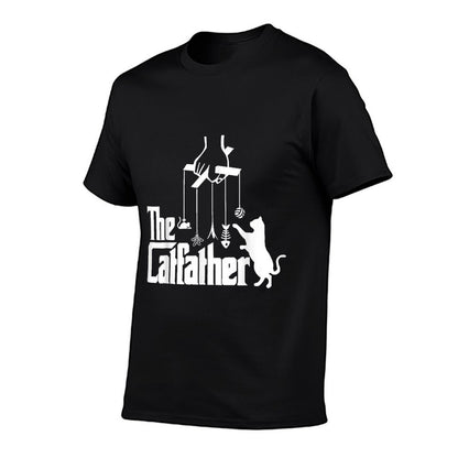 Funny Cat Dad Life The Catfather Fathers Day Mens Vintage  Durable T-Shirt