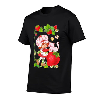 Strawberry Shortcake & Kitty Berry Picking Vintage  Slim-fit Cut T-Shirt