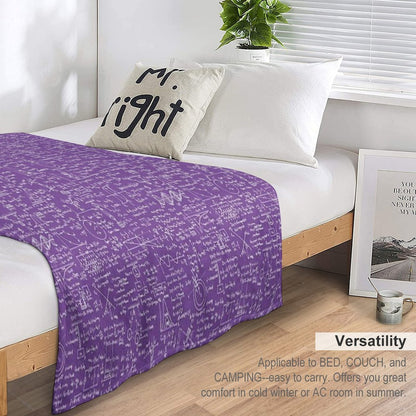 Physics Equations  Purple Travel-friendly Throw Blanket