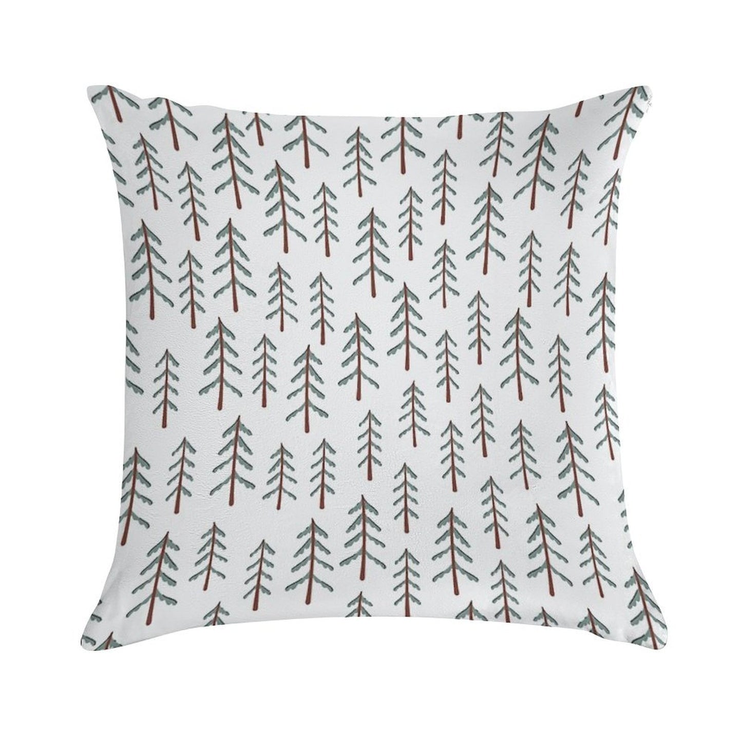 Fir Tree Doodle Wood Soft Decorative Cover Throw Pillow