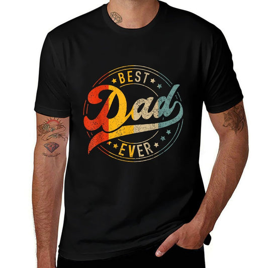 Best Dad Ever Vintage Colors Retro Fathers Day Birthday  Easy-care T-Shirt