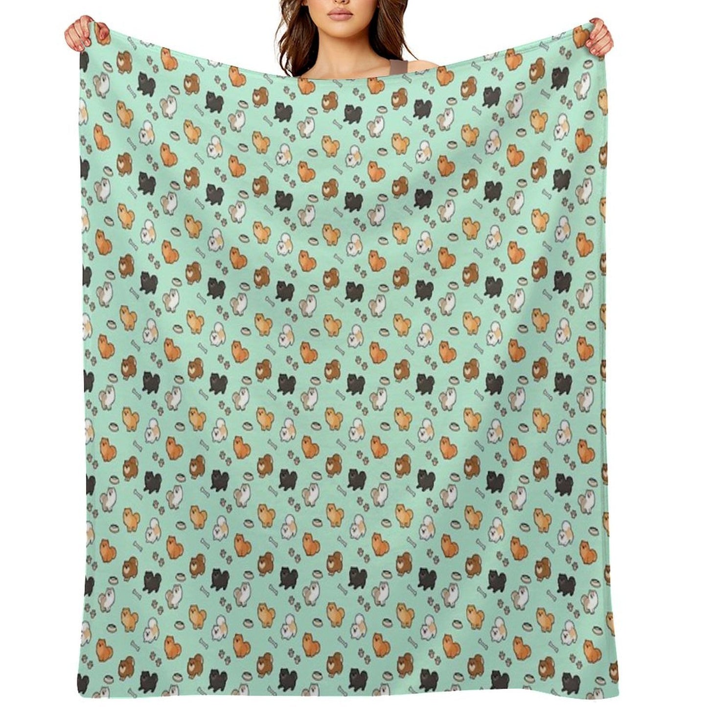 Cute Pomeranians Premium Throw Blanket