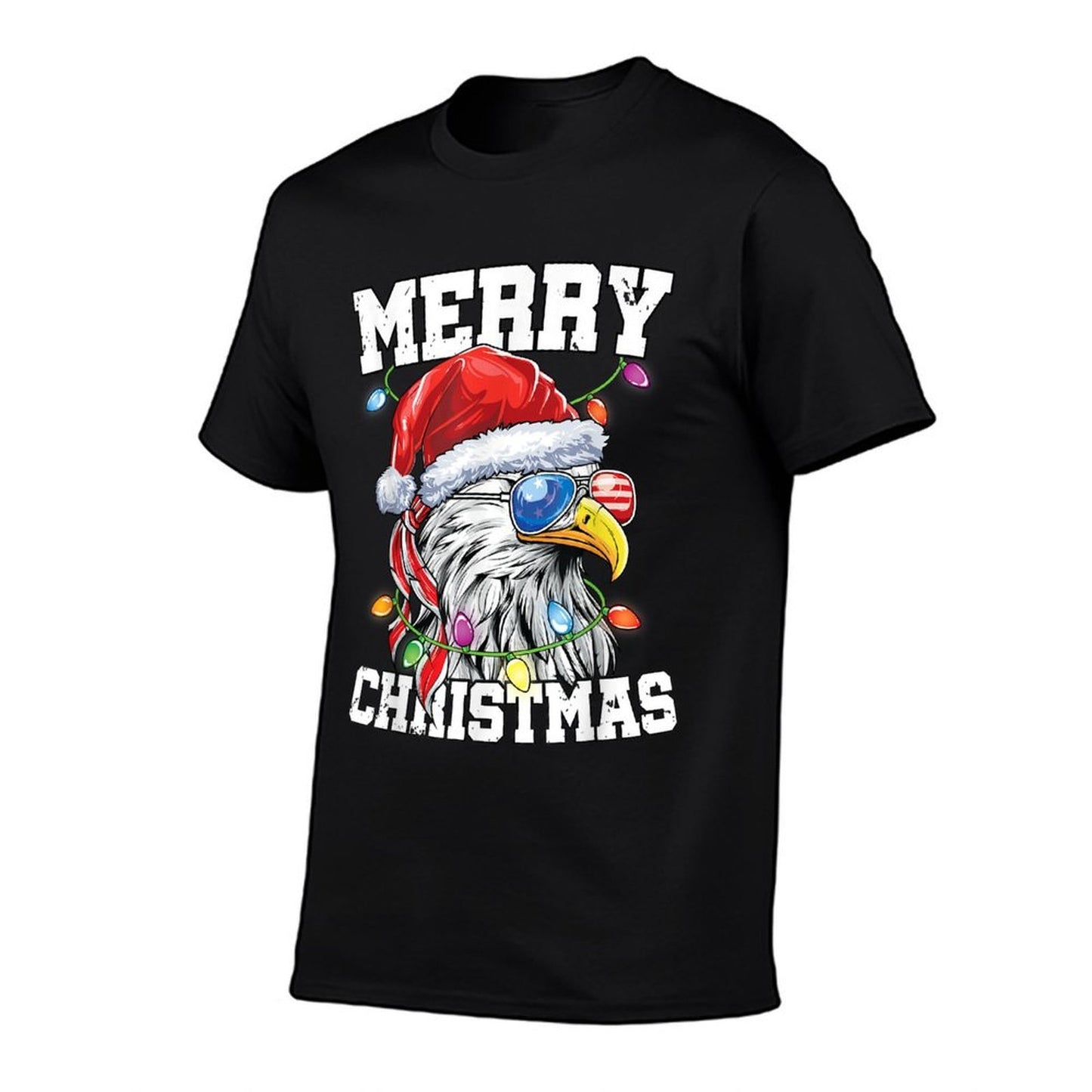 Merry Christmas Patriotic USA Patriotic Santa Bald Eagle  Breathable T-Shirt
