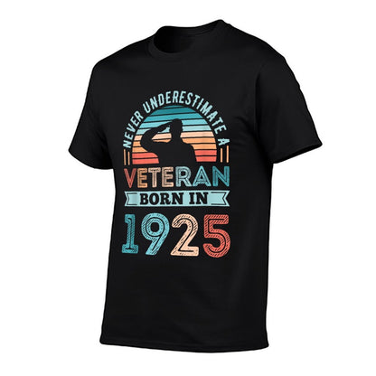 Veteran Born in 1925 100th Birthday Military Gifts  Breathable T-Shirt