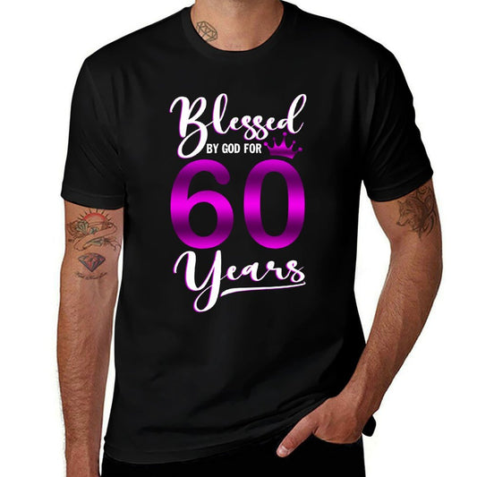 Vintage Blessed by God For 60 Years Old Happy 60th Birthday  Vintage-inspired T-Shirt