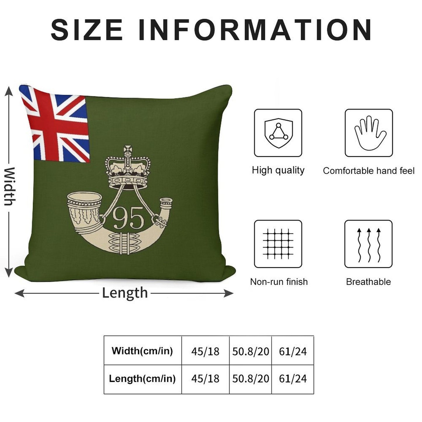 Napoleonic British Flag of The 95th Rifles Soft Luxury Feel Throw Pillow