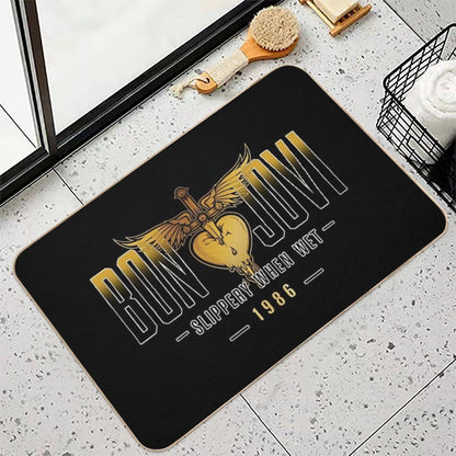 Slippery When Wet A Rock Classic  Easy To Clean Bath Mat