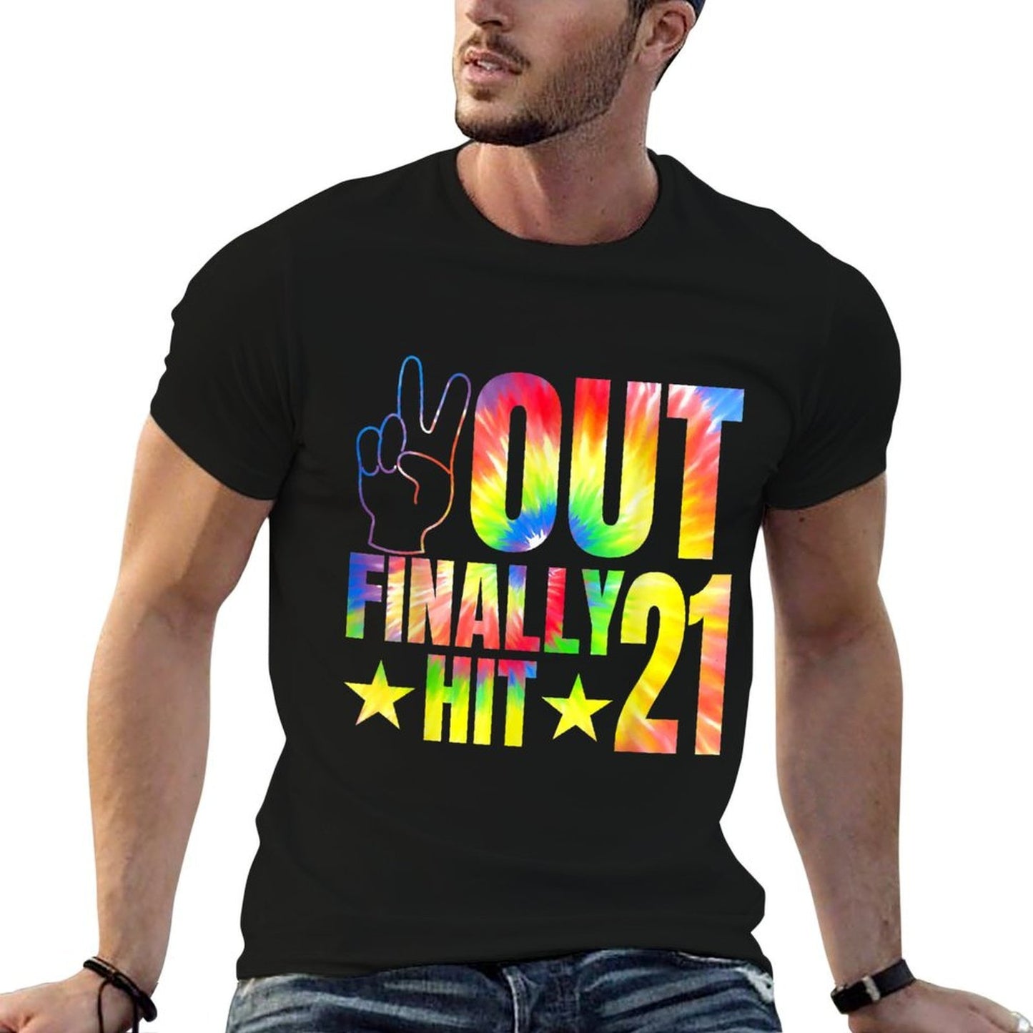 Peace Out Finally Hit 21 Year Old 21st Birthday Party  Vintage-inspired T-Shirt