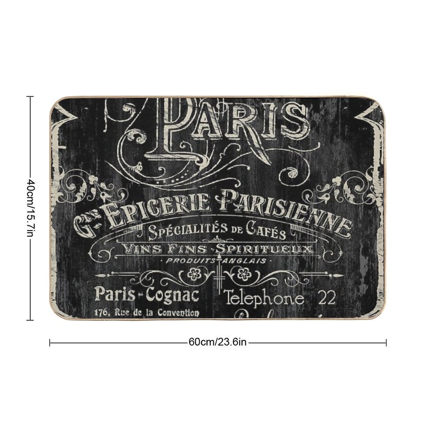 Paris Bistro  Non-Slip Bath Mat