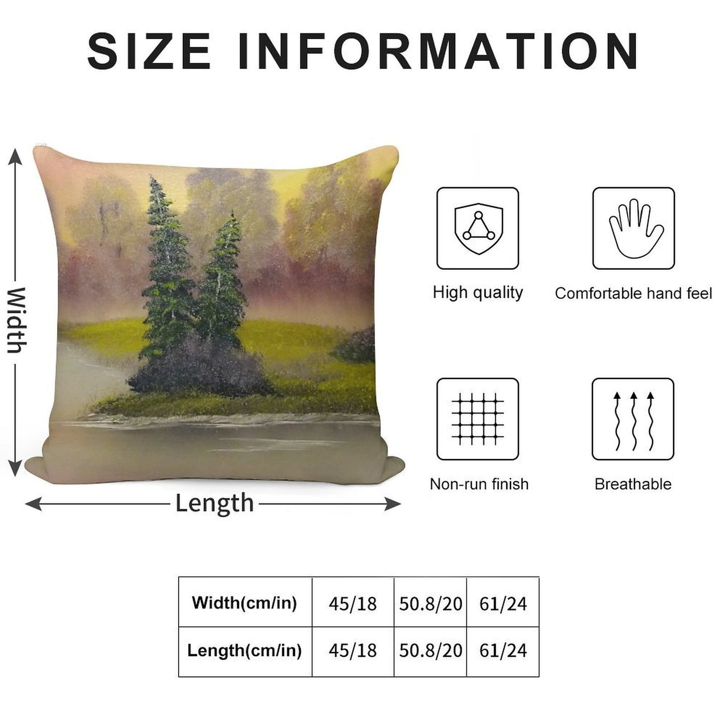 Misty Forest Soft Fade-Resistant Throw Pillow
