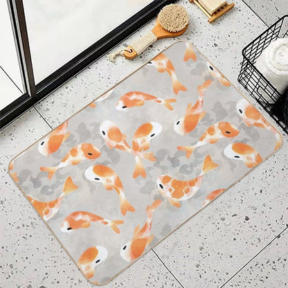 Japanese Koi Fish  Fade-Resistant Bath Mat