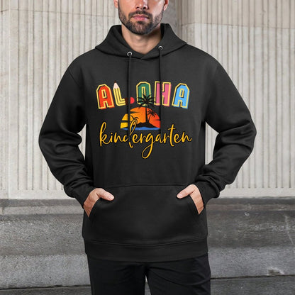Aloha Kindergarten Summer Beach Vacation Teacher School Cotton-Polyester Blend Hoodie