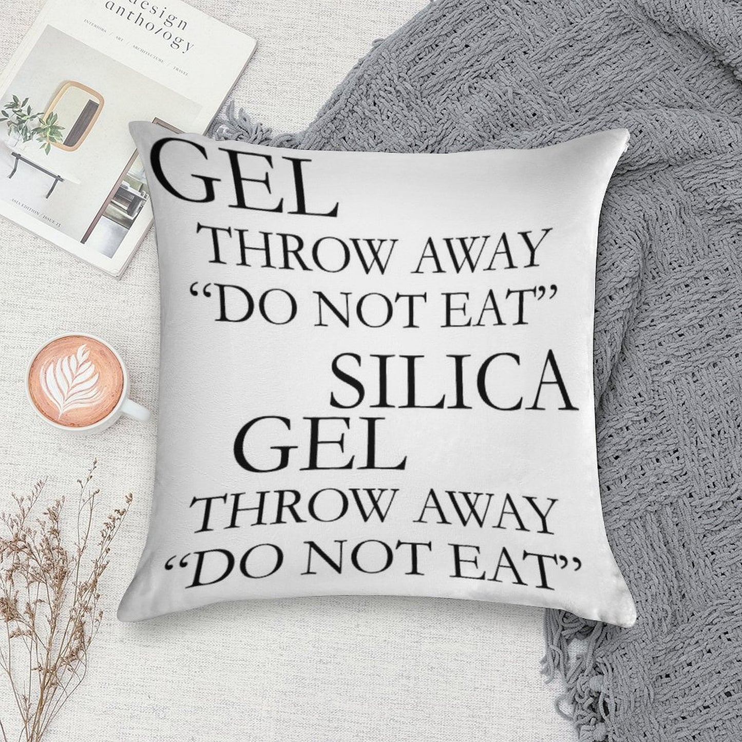 SILICA GEL Soft Hidden Zipper Throw Pillow