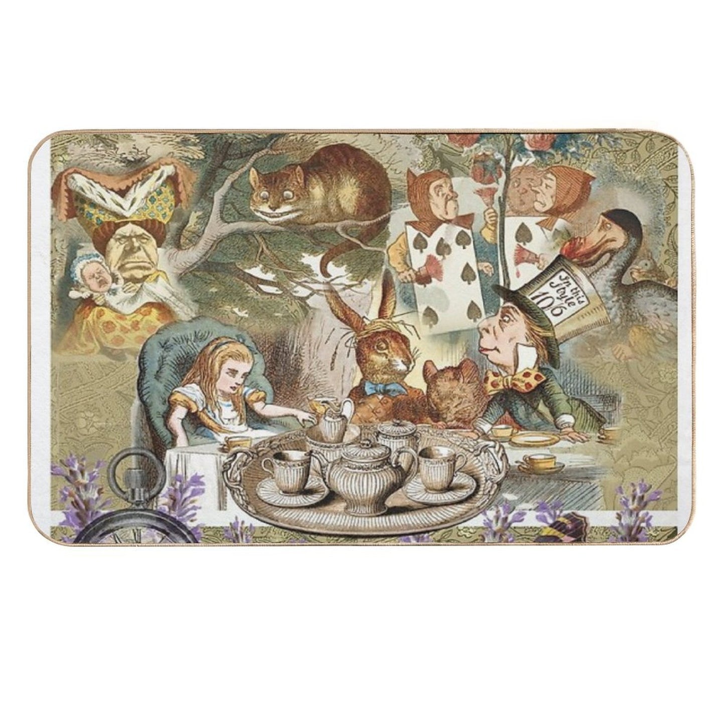 Alice in Wonderland Tea Party  Non-Slip Bath Mat