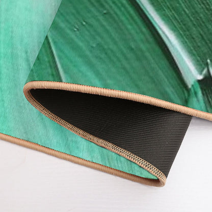 Sea Foam Green And Jade-Hues Abstract Painting  Stain-Proof Bath Mat