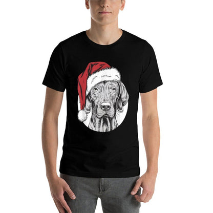Joyful Vizsla Santa Dog on Vizsla Christmas Men Women Kids  Quick-drying T-Shirt