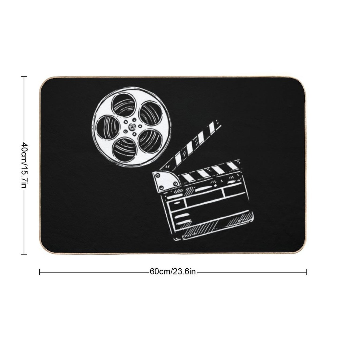 Movies, Film And Clapperboard  Versatile Bath Mat