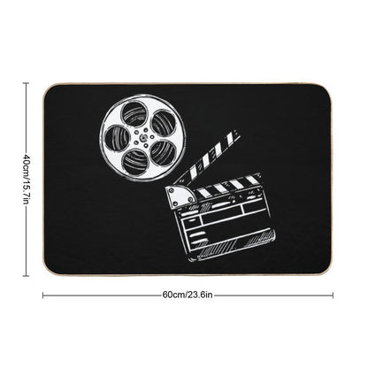 Movies, Film And Clapperboard  Versatile Bath Mat
