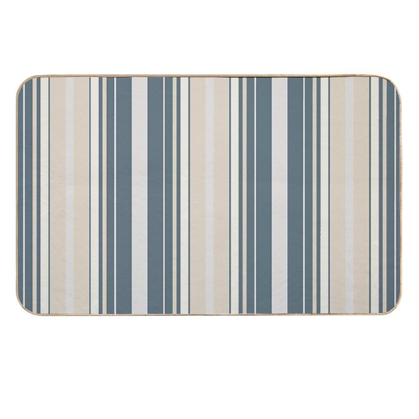 Nice & Neutral Slimming Effect Vertical Balanced Stripes  Long-Lasting Bath Mat