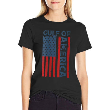 Womens America&#39;s Gulf - Gulf Of USA America Funny USA American Flag V-Neck Easy-care T-Shirt