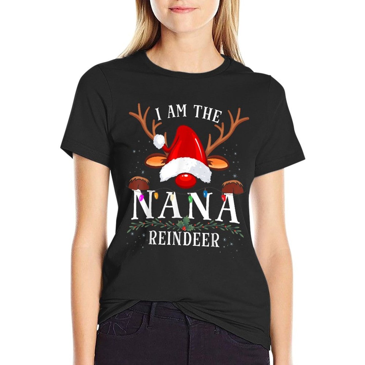 I Am The Nana Reindeer Christmas Family  Eco-friendly Material T-Shirt