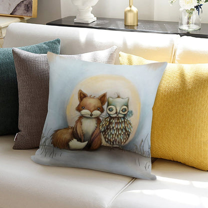 Fox And Owl Soft Durable Construction Throw Pillow