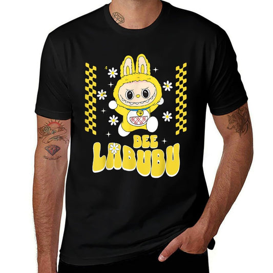 Funny Stylish Bee Labubu Cute Labubu The Monsters  Oversized Silhouette T-Shirt