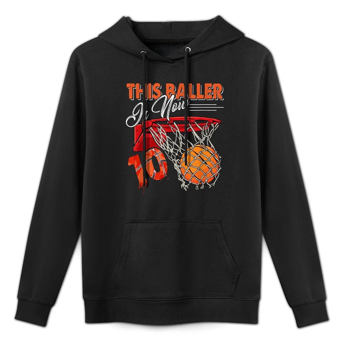10th Birthday Basketball Funny 10 Years Old Kids Gift Breathable Fabric Hoodie