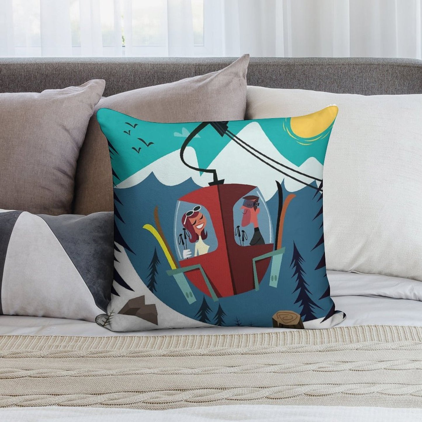 Les Arc Poster Soft Gift Ready Throw Pillow