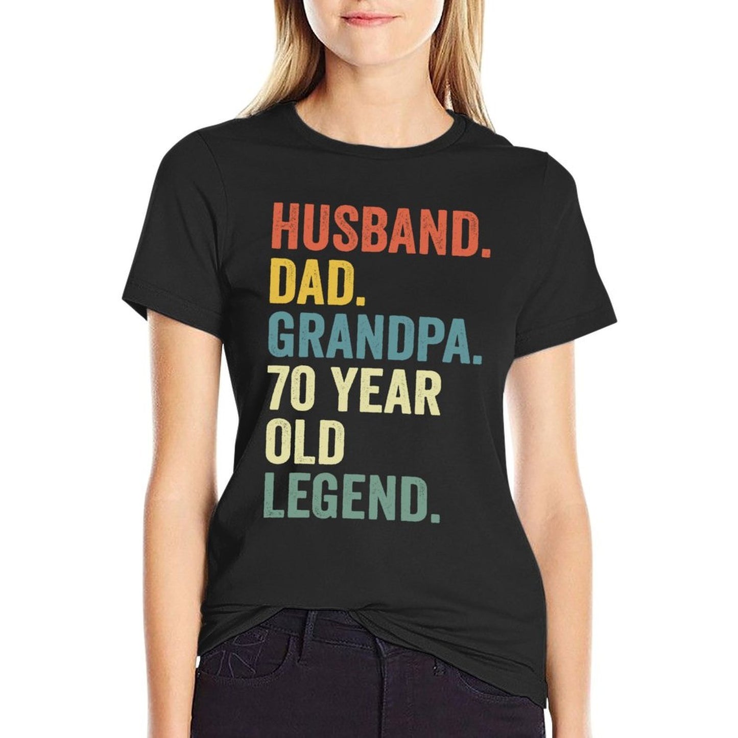 Husband Dad Grandpa 70 Year Old Legend Vintage 70th Birthday  Quick-drying T-Shirt