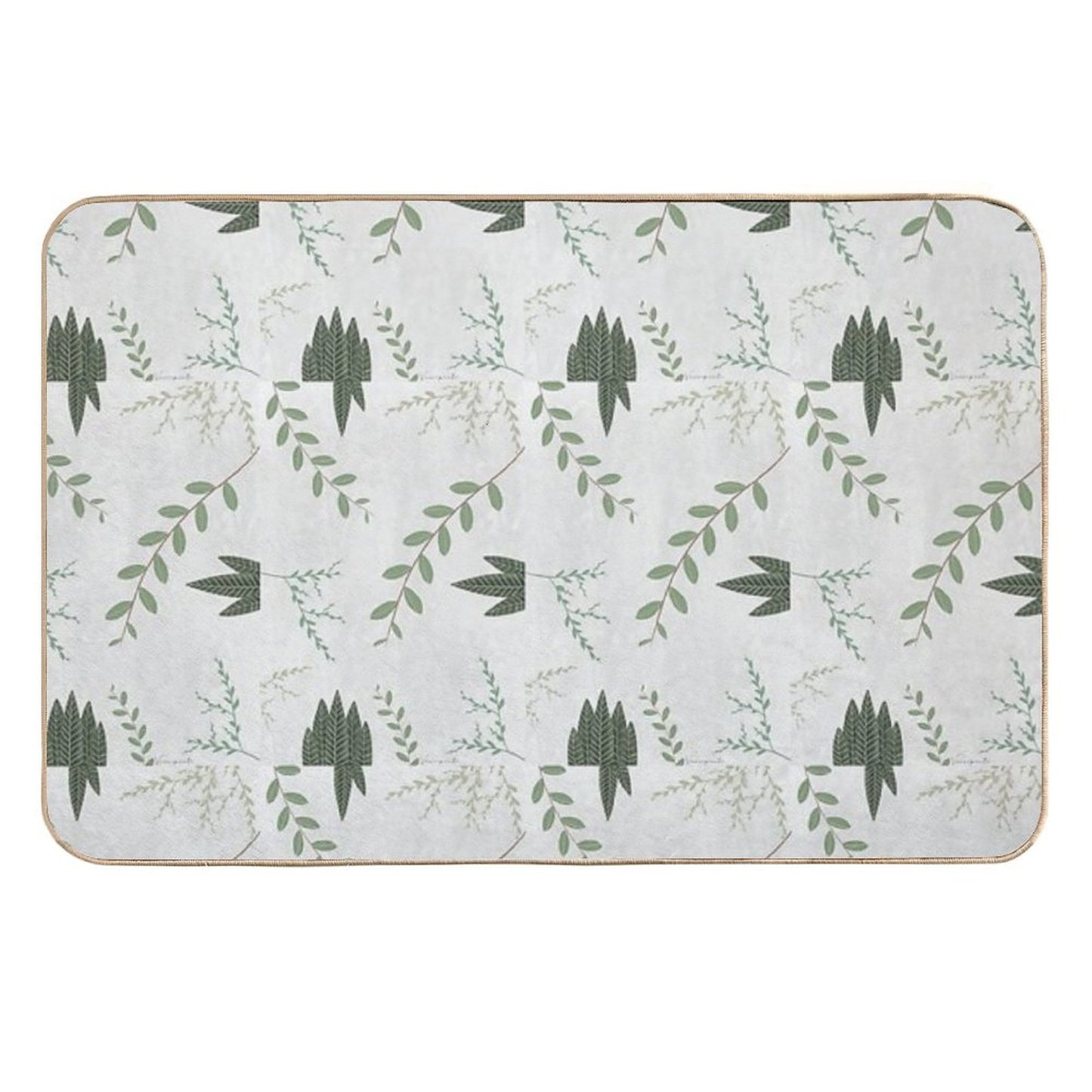 Botanical, Plants  Rapid-Drying Bath Mat
