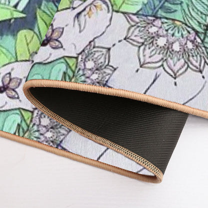 Little Elephant on A Jungle Adventure – Faded Vintage Version  Toxin-Free Bath Mat